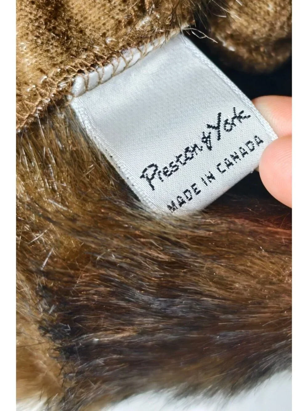 Vtg Preston & York Faux Fur Cloche Bucket Hat Plush Leopard Winter Cozy Cossack